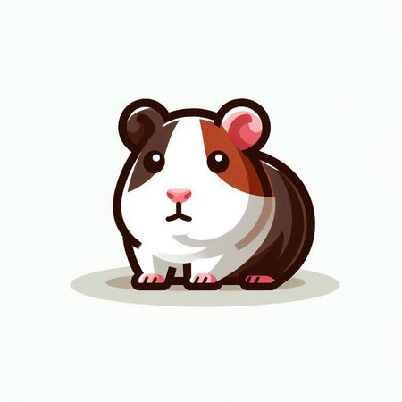 Cute guinea pig vector illustration. Cute guinea pig cartoon character.のイラスト素材