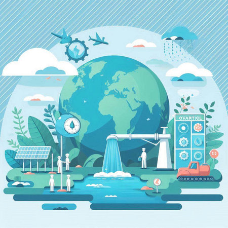 Ecology concept. Save the planet. Vector illustration in flat styleのイラスト素材