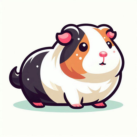 Cute guinea pig cartoon vector illustration. Cute guinea pig.のイラスト素材