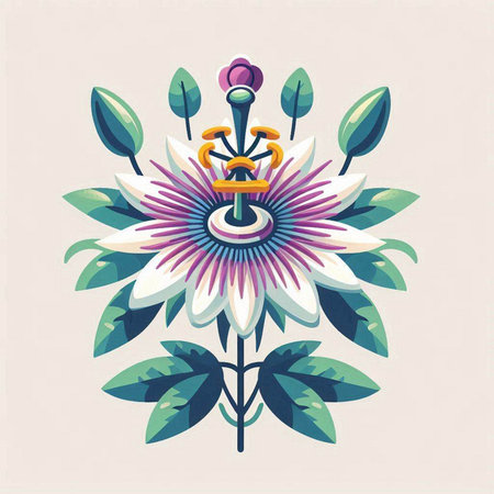 Vector illustration of a flower with a wedding ring in the center.のイラスト素材
