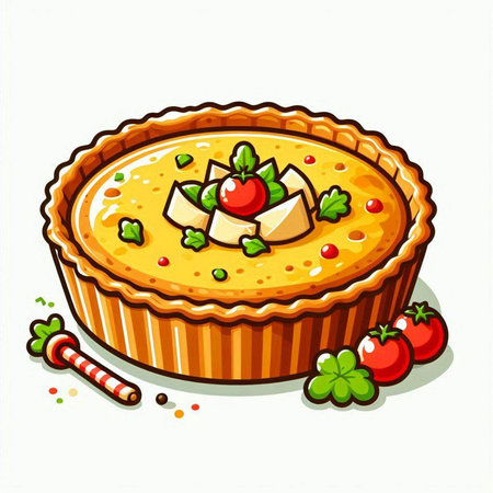 Illustration of apple pie on white background, vector eps10のイラスト素材