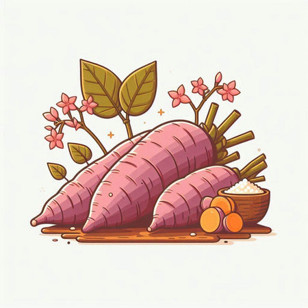 Sweet potato vector illustration. Sweet potato vector illustration. Sweet potato vector illustrationのイラスト素材