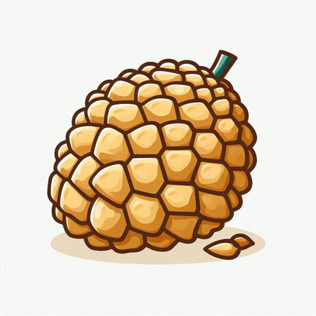 Illustration of a fresh longan fruit isolated on a white backgroundのイラスト素材