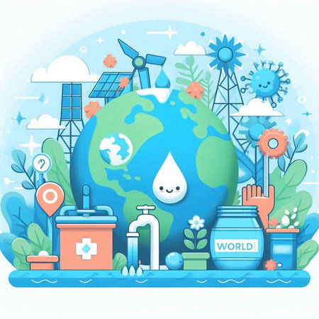 Ecology concept. Vector illustration of save the planet. Flat design.のイラスト素材