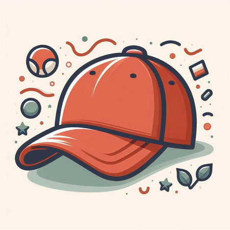 Baseball cap. Vector illustration of baseball cap. Baseball cap.のイラスト素材