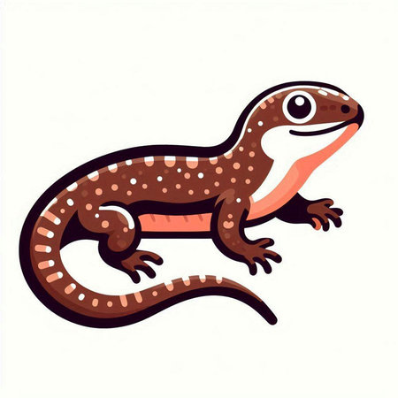 Lizard on a white background. Vector illustration of a lizard.のイラスト素材