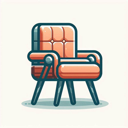 Comfortable armchair. Vector illustration in a flat style. Isolated on white background.のイラスト素材
