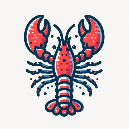 Lobster icon. Hand drawn illustration of lobster icon for web designのイラスト素材