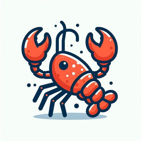 Lobster icon in flat style. Seafood vector illustration on white background.のイラスト素材