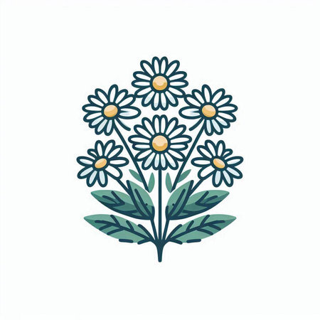Chamomile flower vector illustration. Chamomile flower icon.のイラスト素材