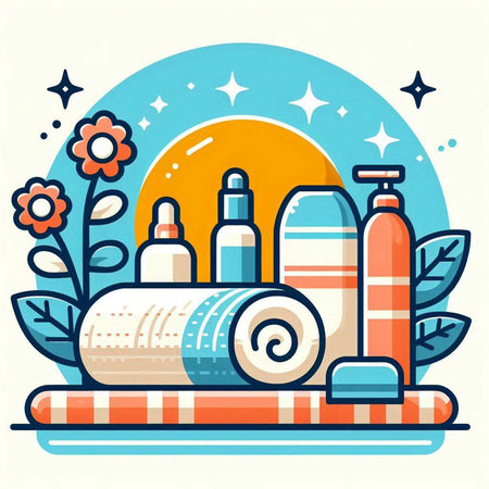 Spa and Wellness flat line icon. Vector Illustration.のイラスト素材