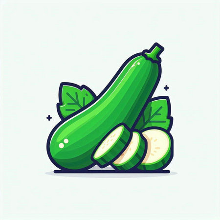 Zucchini vector icon. Vegetable illustration. Cucumber icon.のイラスト素材