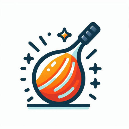 Cricket ball icon in flat style. Vector illustration isolated on white background.のイラスト素材