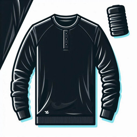 Vector illustration of a black sweatshirt isolated on a white background.のイラスト素材