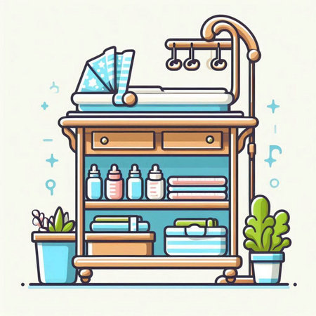 Bathroom interior. Bathroom furniture. Vector illustration in flat styleのイラスト素材