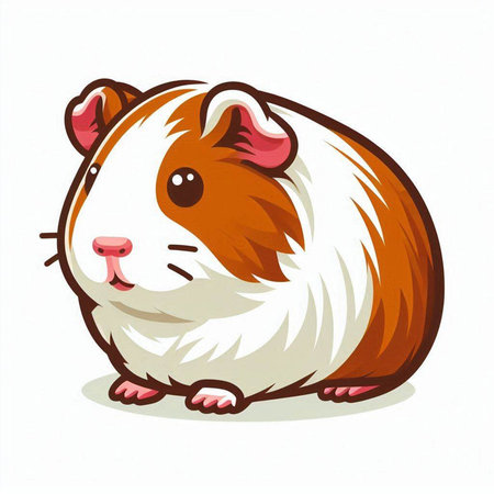 guinea pig on white background, vector illustration, eps10のイラスト素材