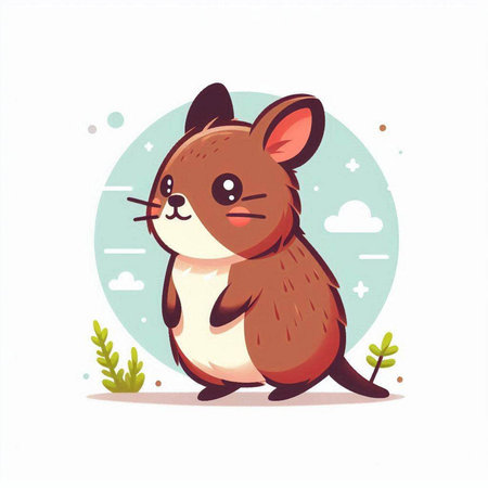 Cute cartoon hamster. Vector illustration of a little hamster.のイラスト素材