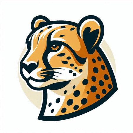 Cheetah head isolated on a white background. Vector illustration.のイラスト素材