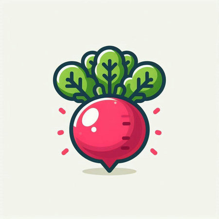 Beetroot icon. Vector illustration of a radish with leaves.のイラスト素材