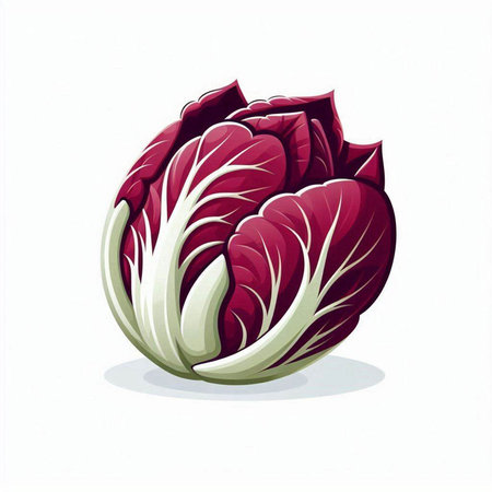 Illustration of a red radicchio isolated on a white backgroundのイラスト素材