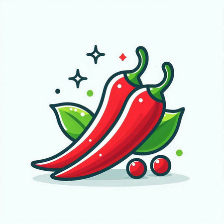 Chilli pepper vector illustration. Hot chili pepper icon. Vector illustrationのイラスト素材