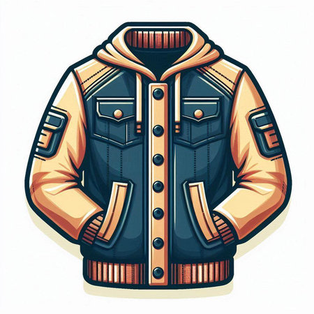 Men's winter jacket isolated on a white background. Vector illustration.のイラスト素材