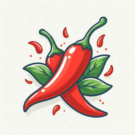 Chili pepper icon. Vector illustration of a hot chili pepper.のイラスト素材