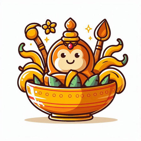 Happy Gudi Padwa, Hindu festival of lights, vector illustrationのイラスト素材