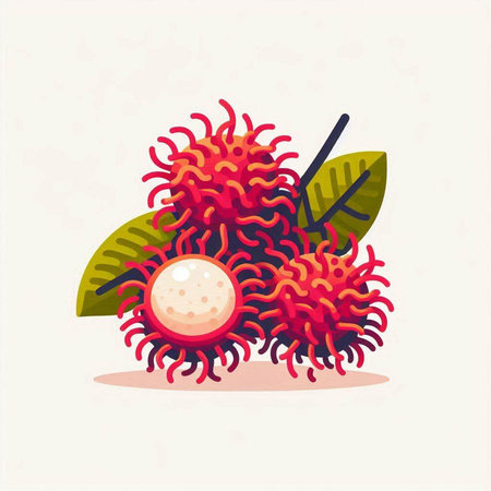 Rambutan fruit vector illustration. Rambutan vector icon. Rambutan vector illustration. Rambutan vector icon. Rambutan vector icon. Rambutan vector icon. Rambutan vector iconのイラスト素材