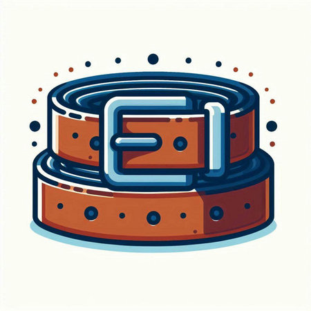 Stylized vector illustration of a belt on a white background.のイラスト素材