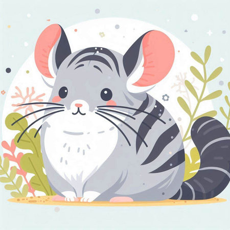 Vector illustration of a cute mouse. Cute cartoon mouse. Vector illustration.のイラスト素材