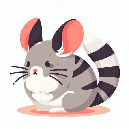 Cute cartoon chinchilla. Animal character. Vector illustration.のイラスト素材