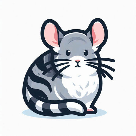 Cute cartoon rat isolated on a white background. Vector illustration.のイラスト素材