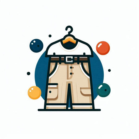 Clothing shop icon. Vector illustration of men's clothing. Flat design.のイラスト素材