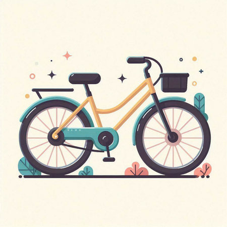 Bicycle vector illustration in flat style. Vector illustration of bicycle.のイラスト素材