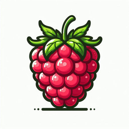 Raspberry vector illustration. Hand drawn berry isolated on white background.のイラスト素材