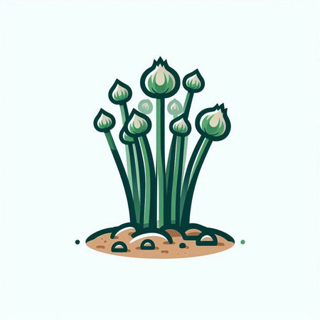 Illustration of chives icon. Vector illustration of chives icon.のイラスト素材
