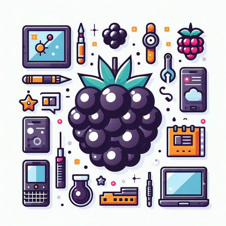 Vector illustration of modern flat line art design icons for mobile apps and websitesのイラスト素材