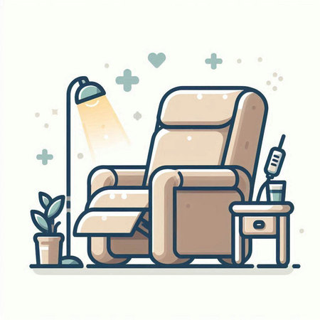 Illustration of an armchair in a flat style. Vector illustration.のイラスト素材
