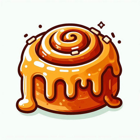 Cinnamon roll vector icon. Hand drawn illustration of cinnamon roll vector icon for web designのイラスト素材