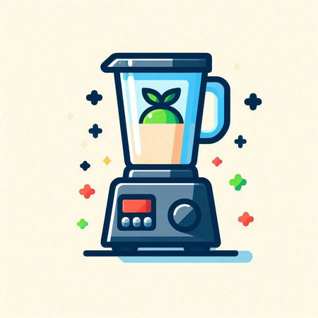Modern flat style vector illustration of a blender for smoothies and smoothies.のイラスト素材