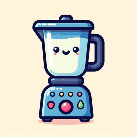 Cute blender. Food and drink concept. Vector flat cartoon illustrationのイラスト素材
