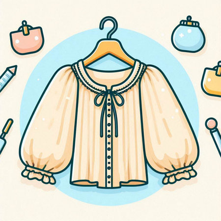 Illustration of a baby clothes on a hanger. Vector illustrationのイラスト素材