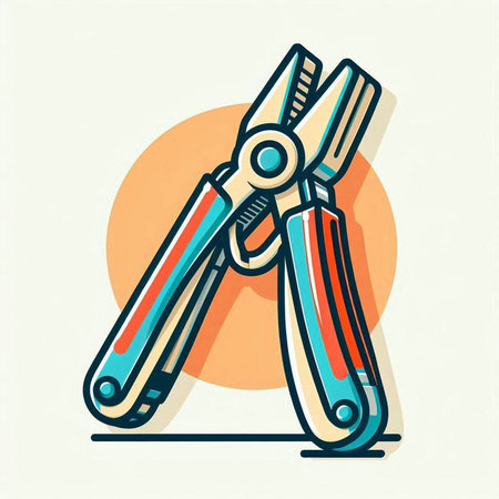 Pliers icon, vector illustration. Flat design style with long shadow.のイラスト素材