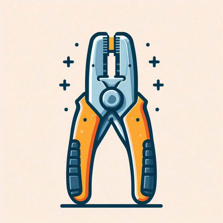 Pliers icon. Vector illustration of a pliers in flat style.のイラスト素材