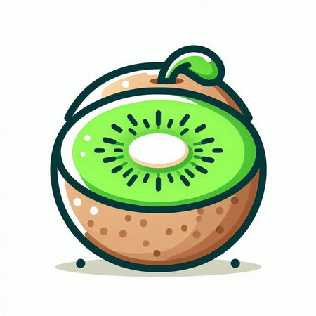 Kiwi fruit icon. Vector illustration of a kiwi fruit.のイラスト素材