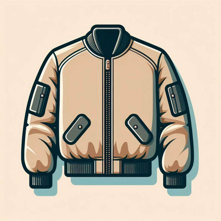 Men's jacket with a hood. Vector illustration in retro style.のイラスト素材