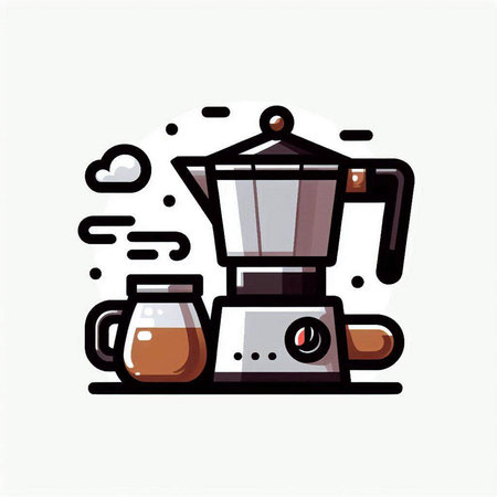 Coffee maker icon. Vector illustration in flat design style.のイラスト素材