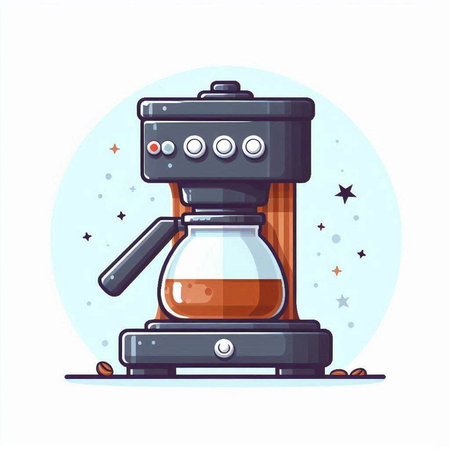 Coffee machine for making coffee. Vector illustration in cartoon style.のイラスト素材