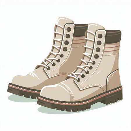 Pair of winter boots isolated on white background. Vector illustration.のイラスト素材